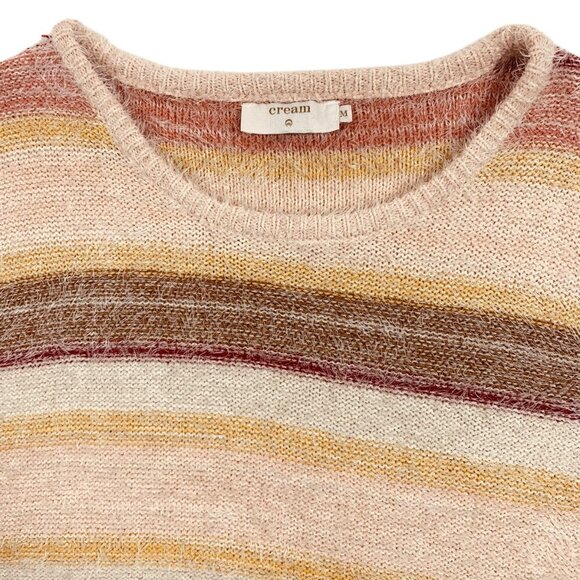 - mulitcolored crew neck sweater size medium  by cream - Picture 2 of 10